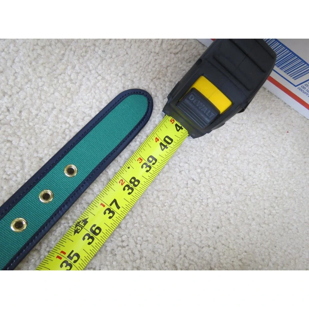 Talbots Green Black Leather Belt Gold Buckle Size Medium